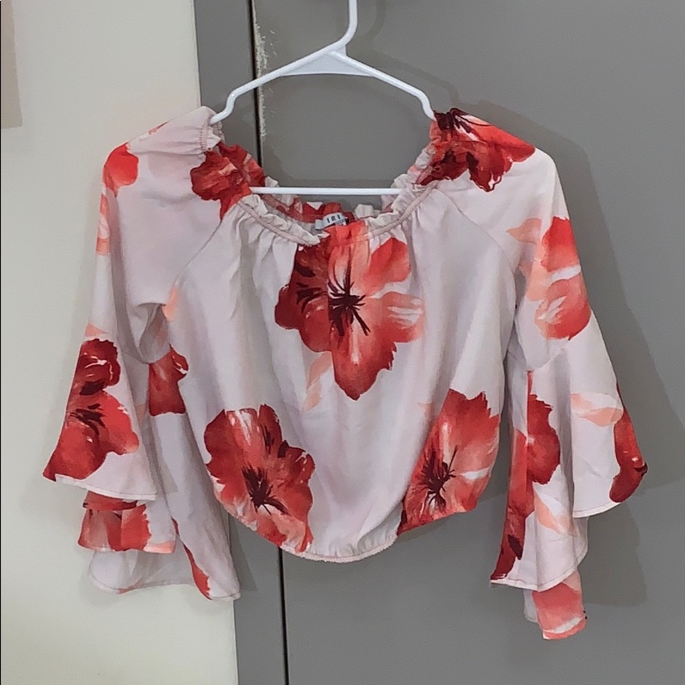 Cropped “Iris” Flower Blouse